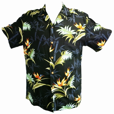 ORIGINAL HAWAIIHEMD - BAMBOO PARADISE - SCHWARZ - PARADISE FOUND